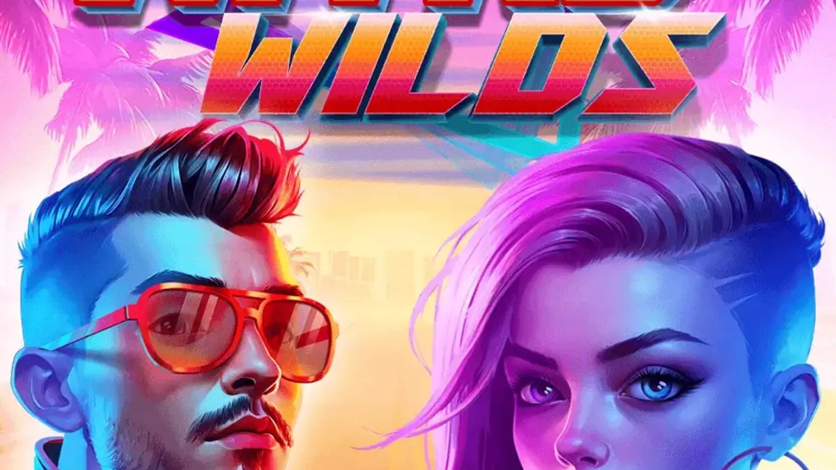 Tampilan layar ponsel menampilkan slot Nitro Wilds dengan tema balap neon
